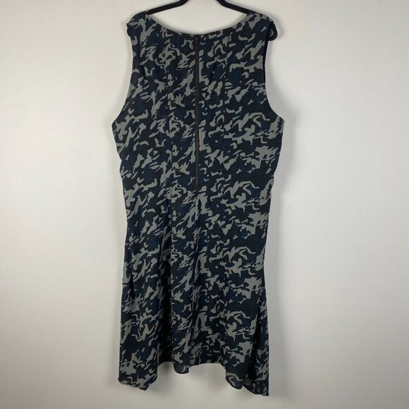 Standards and Practices Chiffon Camo High Low Dress Plus Size 2X Navy Blue - Picture 7 of 11